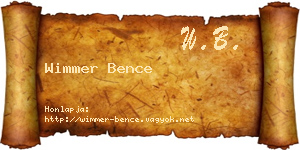 Wimmer Bence névjegykártya